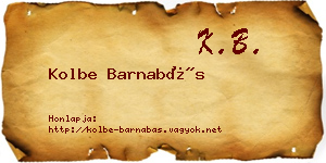 Kolbe Barnabás névjegykártya