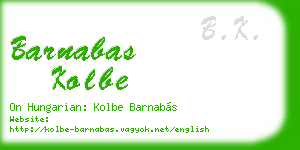 barnabas kolbe business card